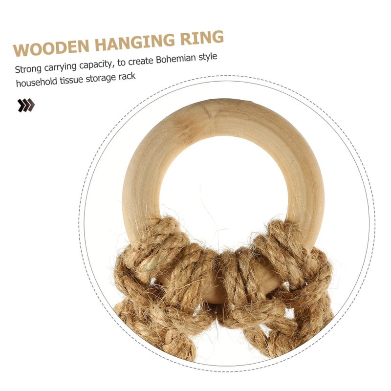 Rustic Spiral Jute Rope Wall Mount Paper Towel Holder For Kitchen Bathroom Home Decor - Image 3