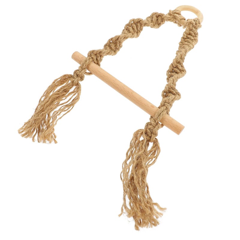 Rustic Spiral Jute Rope Wall Mount Paper Towel Holder For Kitchen Bathroom Home Decor - Image 2