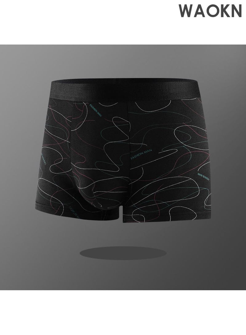 WAOKN 4 Pack Men’s Sort Boxer Briefs & Trunks,High Elasticity Men's Sort Briefs & Trunks Breathable and Comfortable Fashion Anti-Chafing Stretch Cotton, Breathable Stretch Cotton Moisture-Wicking Underwear,Modern Fit Low Rise - Image 5