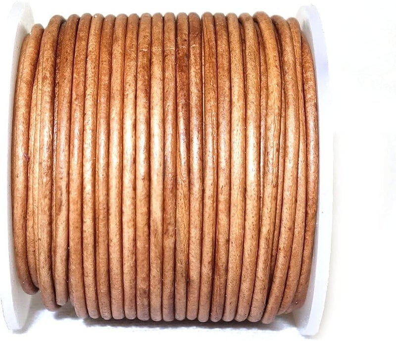 cords craft 1mm Leather Cord Thin Necklace for Jewelry Making, Crafts, Pendant, Bracelet, String Cording for DIY Projects Vintage Color, Vintage Natural Brown, Roll of 21.87 Yards - Image 3