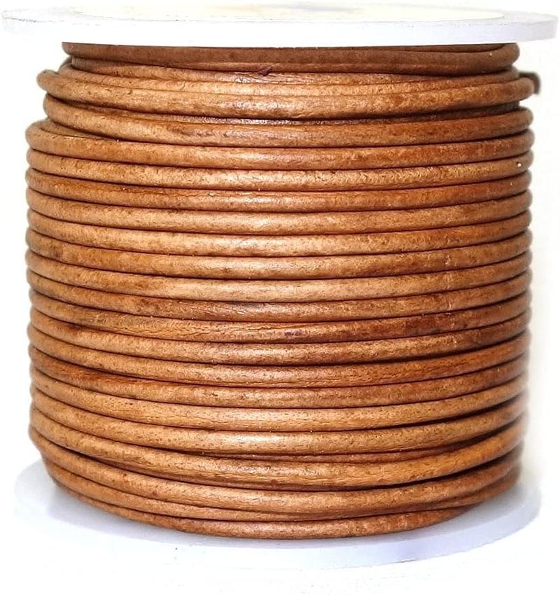 cords craft 1mm Leather Cord Thin Necklace for Jewelry Making, Crafts, Pendant, Bracelet, String Cording for DIY Projects Vintage Color, Vintage Natural Brown, Roll of 21.87 Yards - Image 2
