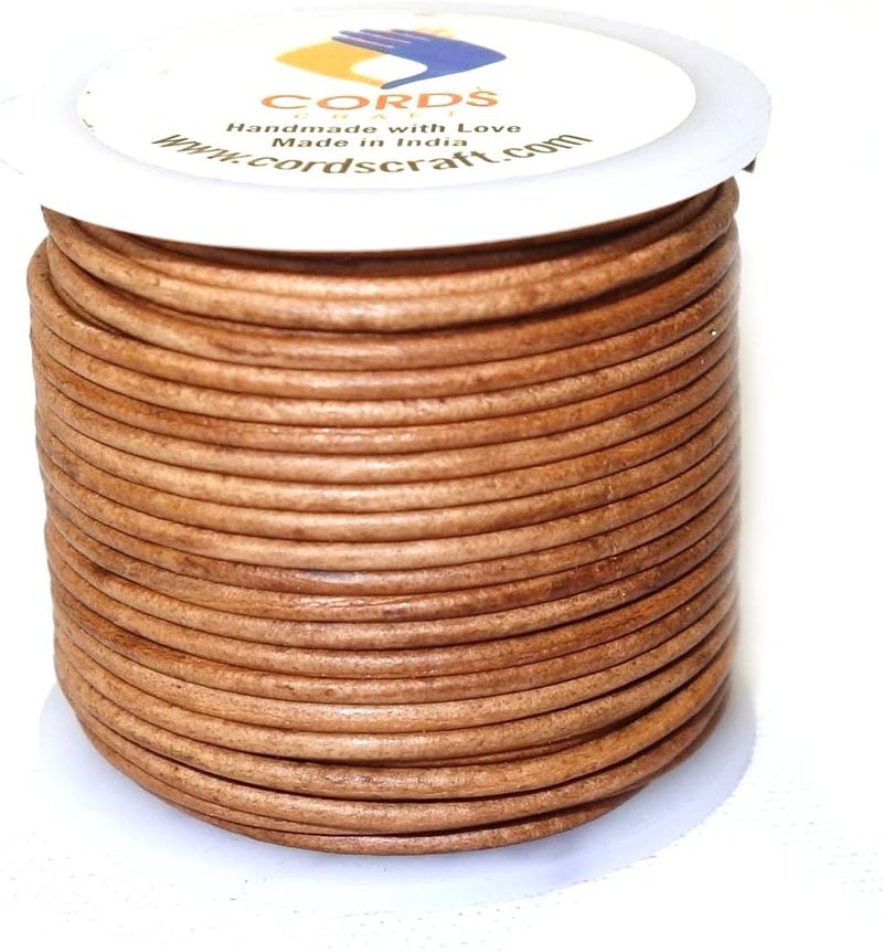 cords craft 1mm Leather Cord Thin Necklace for Jewelry Making, Crafts, Pendant, Bracelet, String Cording for DIY Projects Vintage Color, Vintage Natural Brown, Roll of 21.87 Yards - Image 1