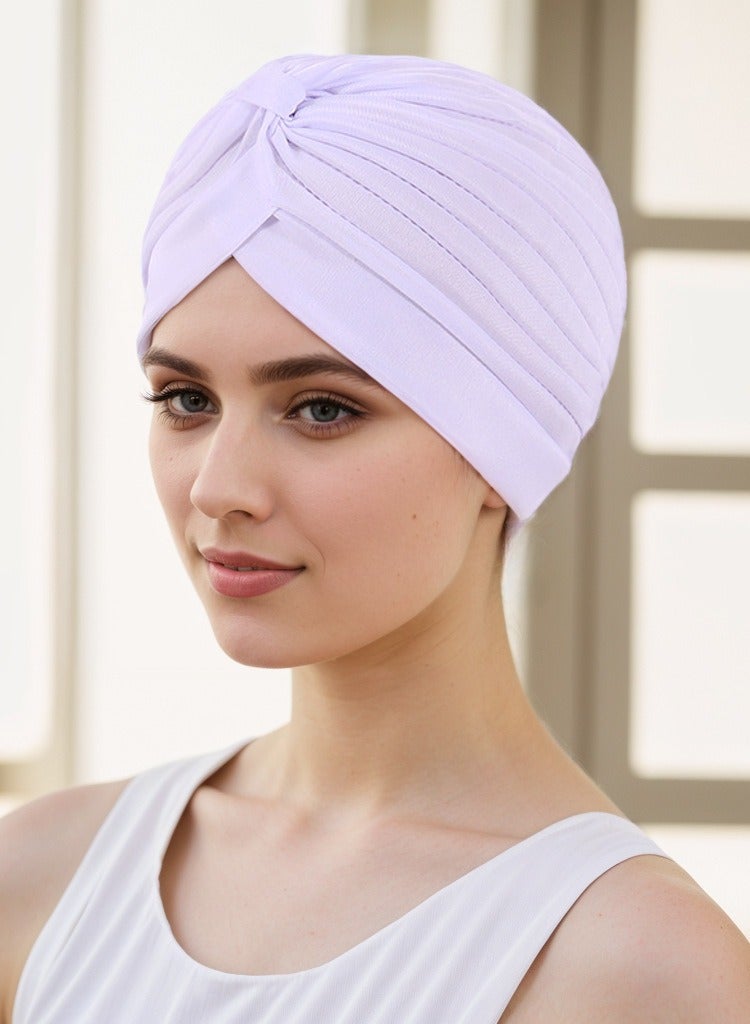 3 Pieces Turbans for Women Soft Turban Head Wrap Pleated Beanie Cap - Image 4