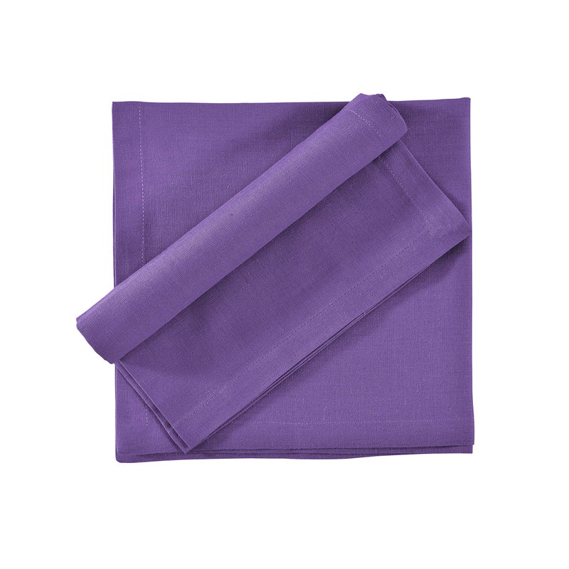 FINGERCRAFT Fingercraft Dinner Cloth Napkins in Cotton Linen Blend Fabric 12 Pack Easter Special  Premium Quality  Mitered Corners for Every Day Use Napkins are Pre Shrunk and Good Absorbency Color Purple  - Image 3