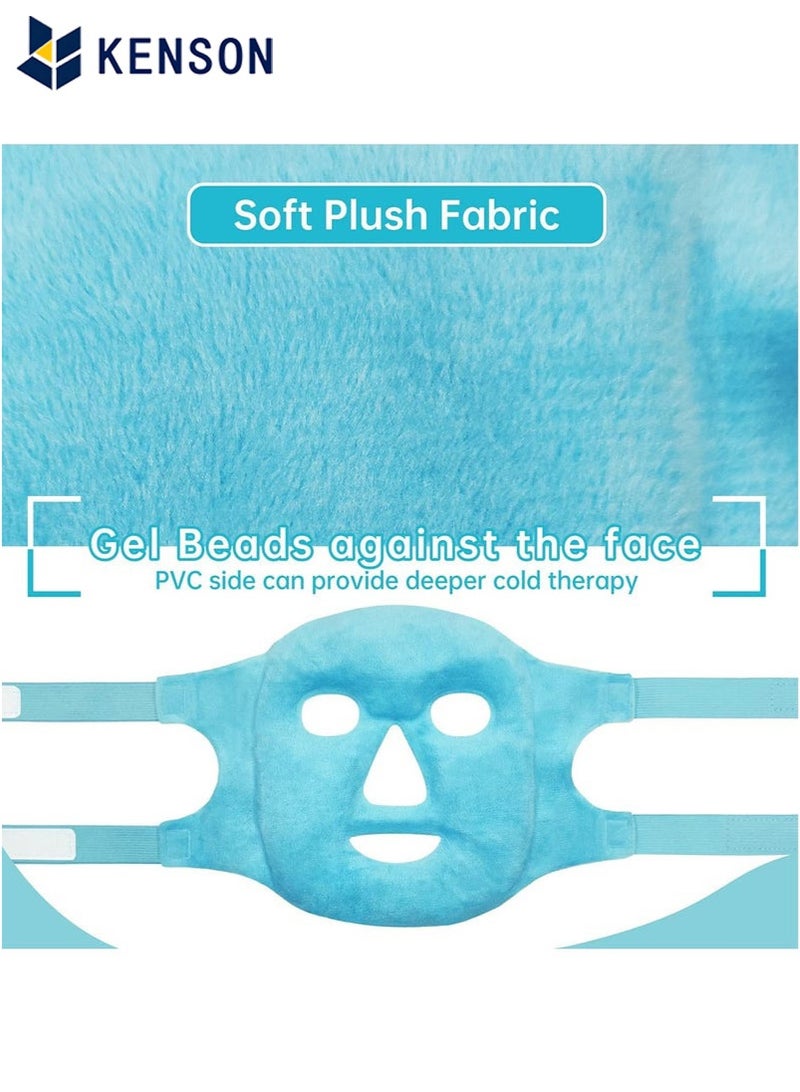 KENSON Cold Face Eye Mask Gel Beads Hot and Cold Compress Reusable with Soft Plush Backing Reduce Facial Puffiness Headaches Facial SPA Relieve Stress - Image 5