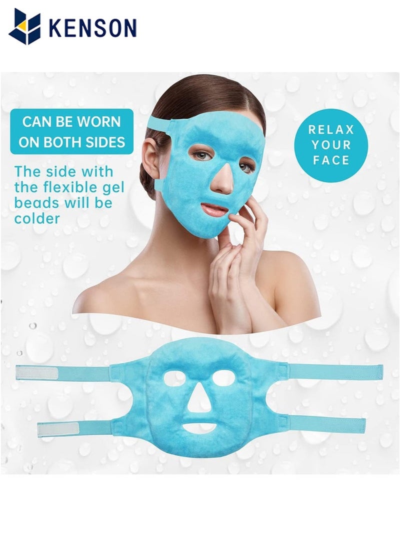 KENSON Cold Face Eye Mask Gel Beads Hot and Cold Compress Reusable with Soft Plush Backing Reduce Facial Puffiness Headaches Facial SPA Relieve Stress - Image 3