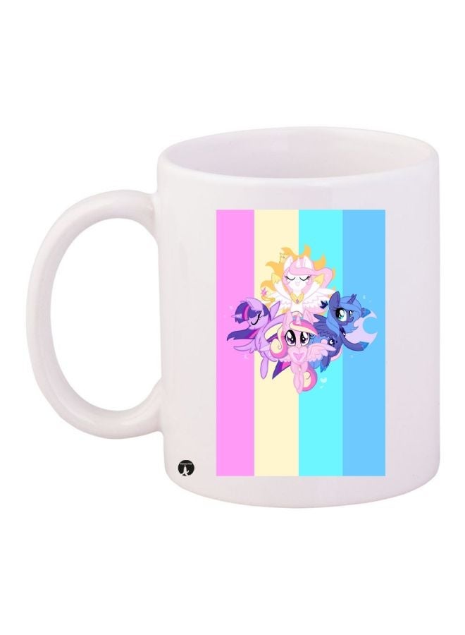 My Little Pony Printed Coffee Mug White/Pink/Blue 11ounce