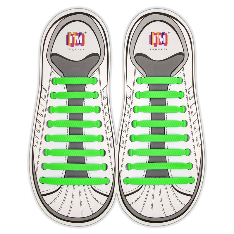 INMAKER No Tie Shoe Laces for Adults and Kids, Elastic Shoelaces for Sneakers, Rubber Silicone Tieless Laces - Image 1