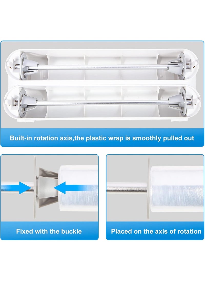 Generic - 3 in 1 Wrap Organizer Aluminum Foil Dispenser,magnetic paper towel holder for fridge,foil and plastic wrap organizer,magnetic paper towel holder - Image 1
