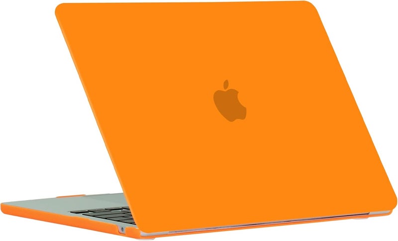 سيفن لاين متوافق مع حافظة MacBook Air 13 بوصة شريحة M2/M3/M4 2022-2025 لـ 13.6 بوصة موديل A2681/A3113/A3240 حافظة صلبة غير لامعة للكمبيوتر المحمول مع غطاء لوحة مفاتيح، برتقالي - Image 5
