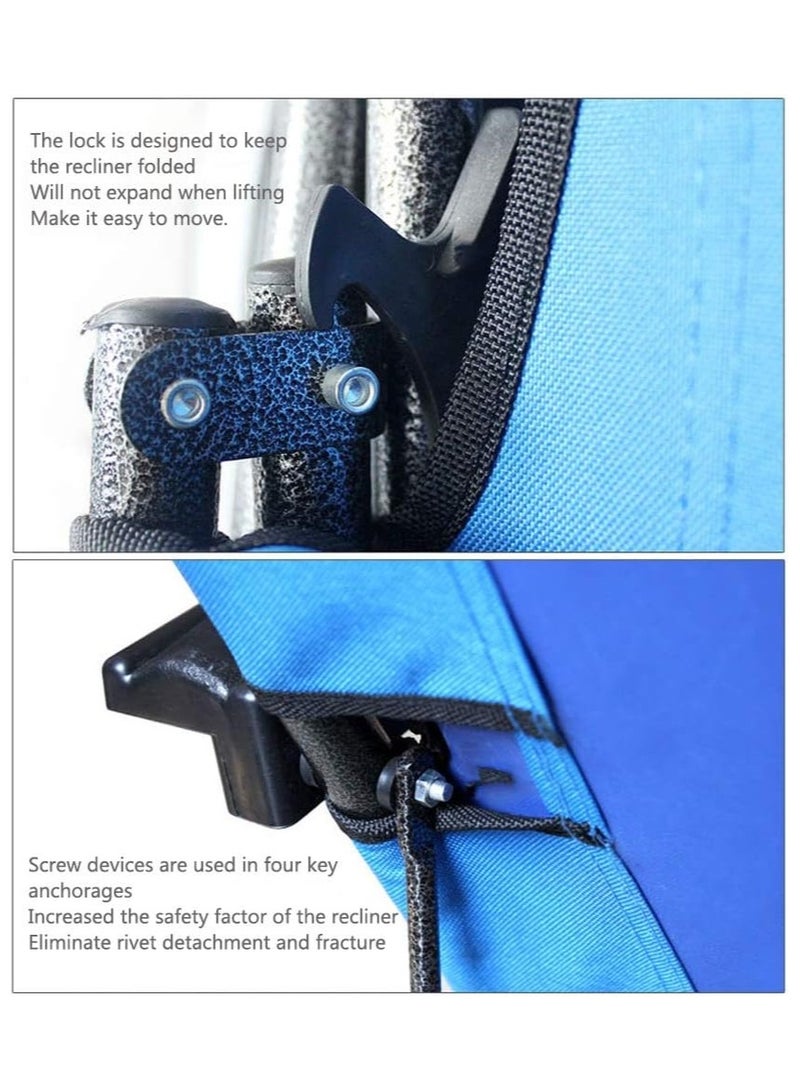 كينغ كامب كرسي استرخاء قابل للطي باوضاع امالة قابلة للتعديل مع وسادة قابلة للازالة للتخييم وحمام السباحة والشاطئ والفناء يدعم وزن 250 كجم، C في المنزل، 3701-احمر، البوليستر قماش - Image 3