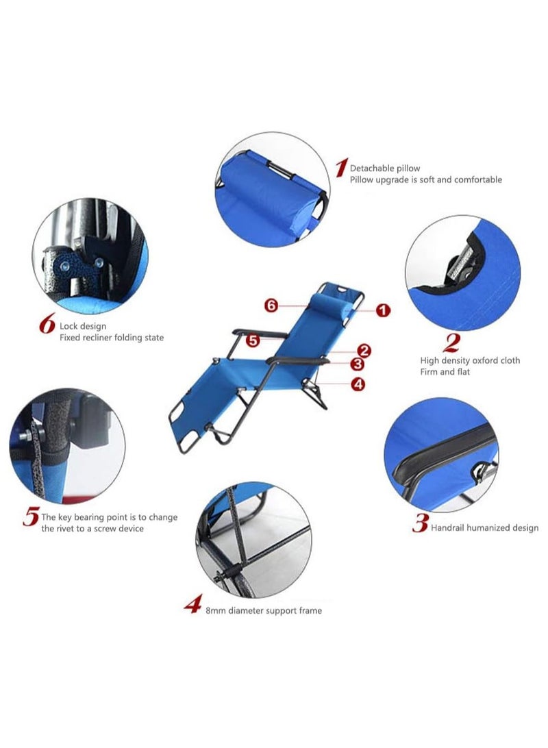 كينغ كامب كرسي استرخاء قابل للطي باوضاع امالة قابلة للتعديل مع وسادة قابلة للازالة للتخييم وحمام السباحة والشاطئ والفناء يدعم وزن 250 كجم، C في المنزل، 3701-احمر، البوليستر قماش - Image 5
