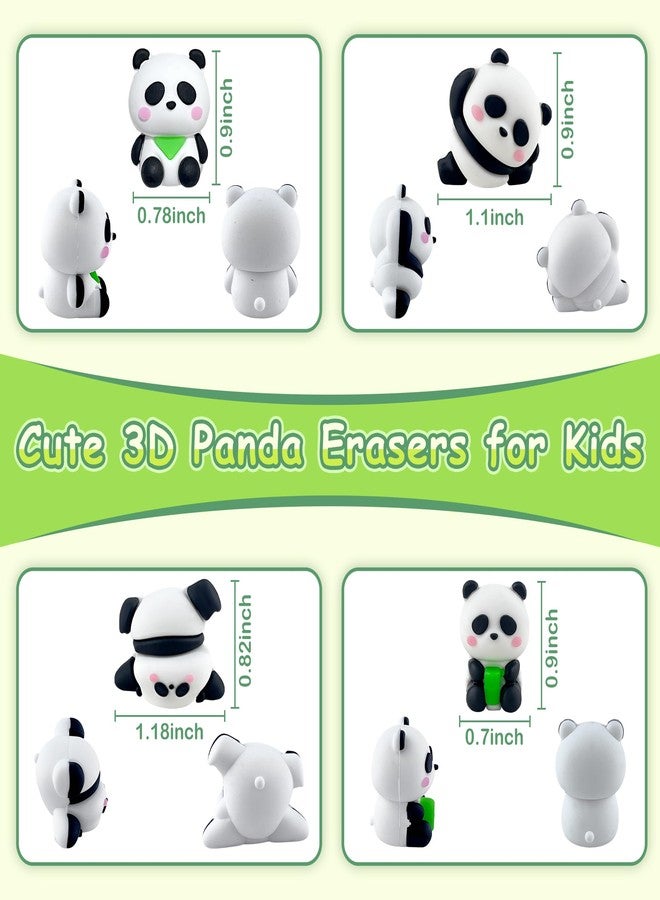 Satomoto 24 pcs Mini Panda Erasers for Kids Classroom Prizes, Cute 3D Panda Pencil Erasers for Kids Classroom Prizes, Class Treasure Box,Game Rewards,Party Favors, Non Removable - Image 2