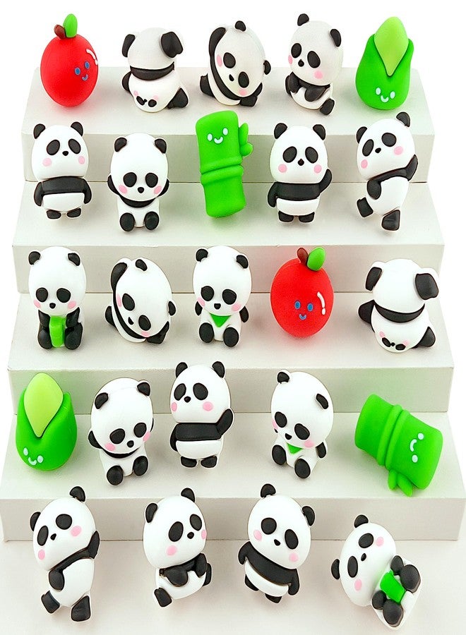 Satomoto 24 pcs Mini Panda Erasers for Kids Classroom Prizes, Cute 3D Panda Pencil Erasers for Kids Classroom Prizes, Class Treasure Box,Game Rewards,Party Favors, Non Removable - Image 1