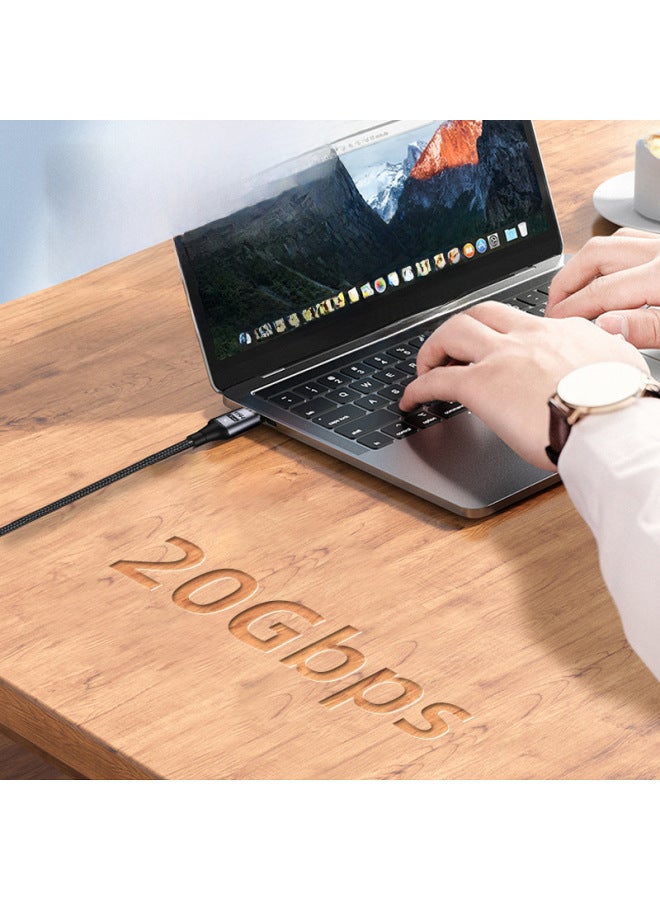 منفذ شحن سريع بقوة 100 واط بسرعات نقل بيانات تصل إلى 20 جيجابت/ثانية عبر تقنية USB4.0، حامل مغناطيسي مزدوج للنهاية من نوع C، طراز: منحنى متوسط، طول 2 متر - Image 4