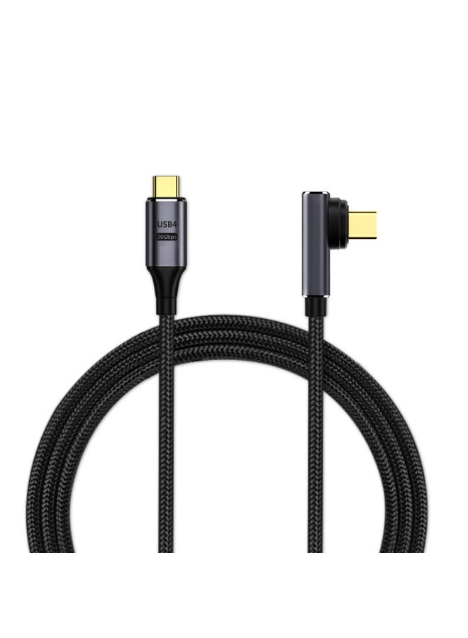 منفذ شحن سريع بقوة 100 واط بسرعات نقل بيانات تصل إلى 20 جيجابت/ثانية عبر تقنية USB4.0، حامل مغناطيسي مزدوج للنهاية من نوع C، طراز: منحنى متوسط، طول 2 متر - Image 1
