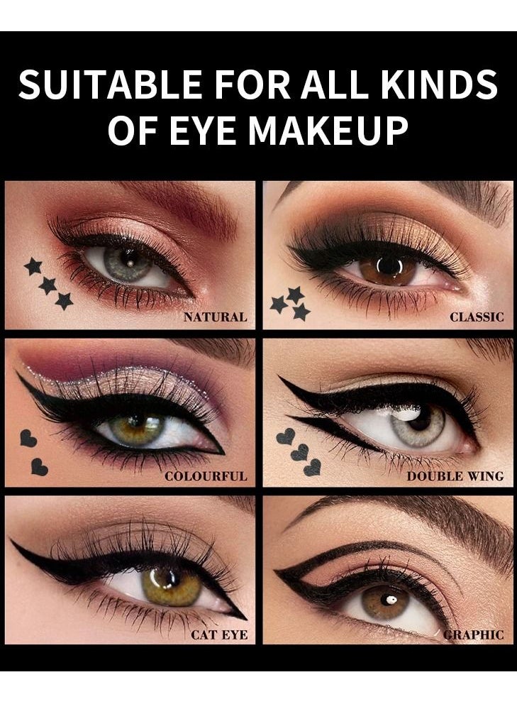 YANQINA - Black Liquid Eyeliner Stamp Star Stamp Eyeliner Pen Double Side Seal Waterproof Eyeliner Pencil Long Lasting Smudge Proof Tattoo Tools Eye Liner Makeup - Image 1