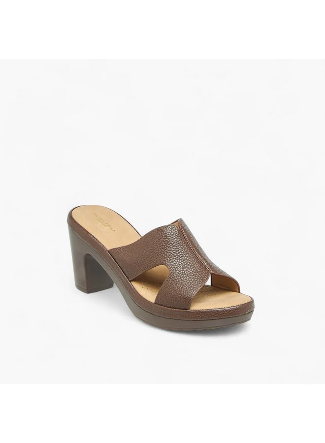 Flora Bella By Shoexpress Women Cut-Out Detail Slip-On Sandals with Block Heels