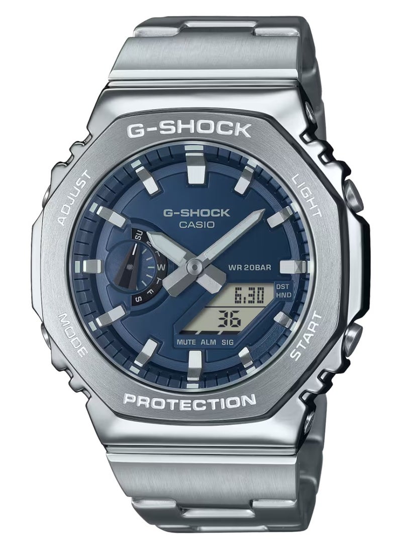 كاسيو Casio G-Shock Octagonal Navy Blue Stainless Steel Watch GM2110D-2B - Image 1