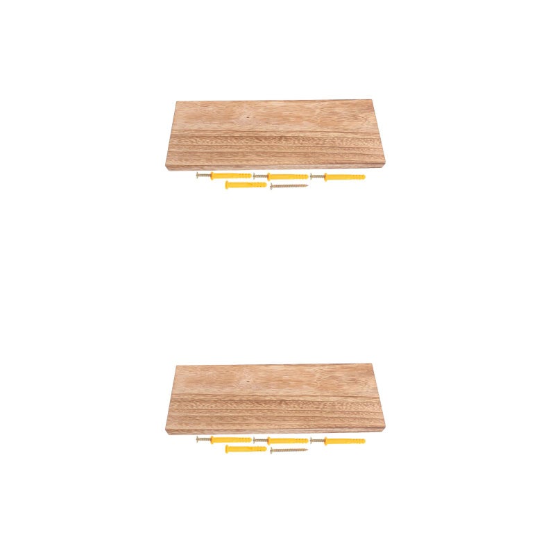 2pcs Hanging Shelf Floating Wood Shelf Rustic Wall Decor Multi-Functional Wall Organizer for Bathroom Living Room Kitchen and Office - Image 1