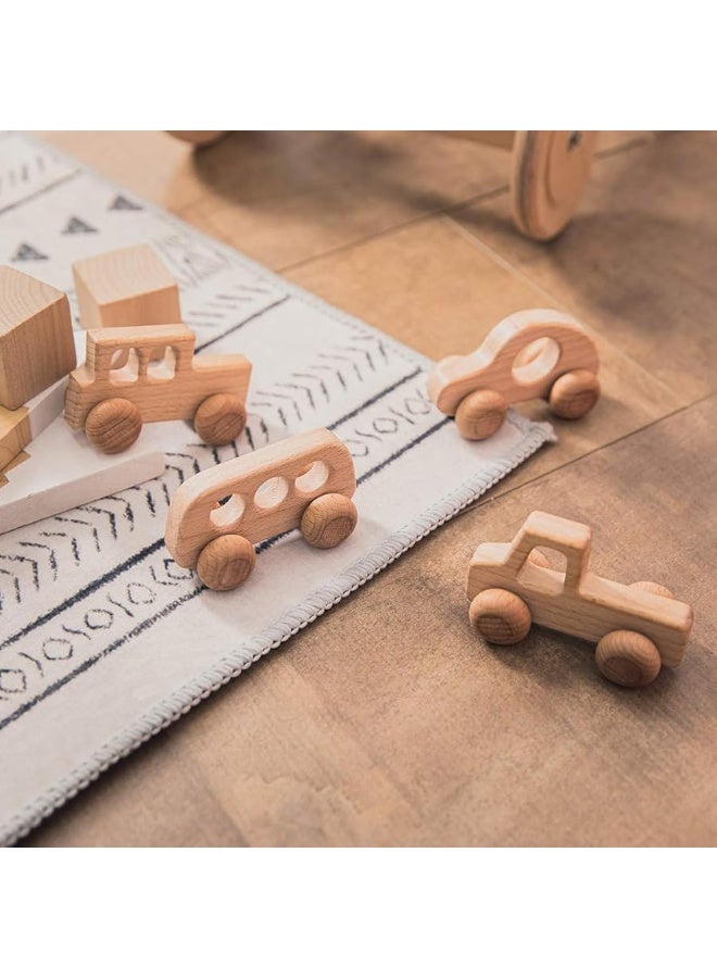 Promise Babe 2PC Truck Shape Wooden Rattles Baby Teether Toys Montessori Inspired Teething Push Toys Perfect Shower Gift for Baby - Image 4