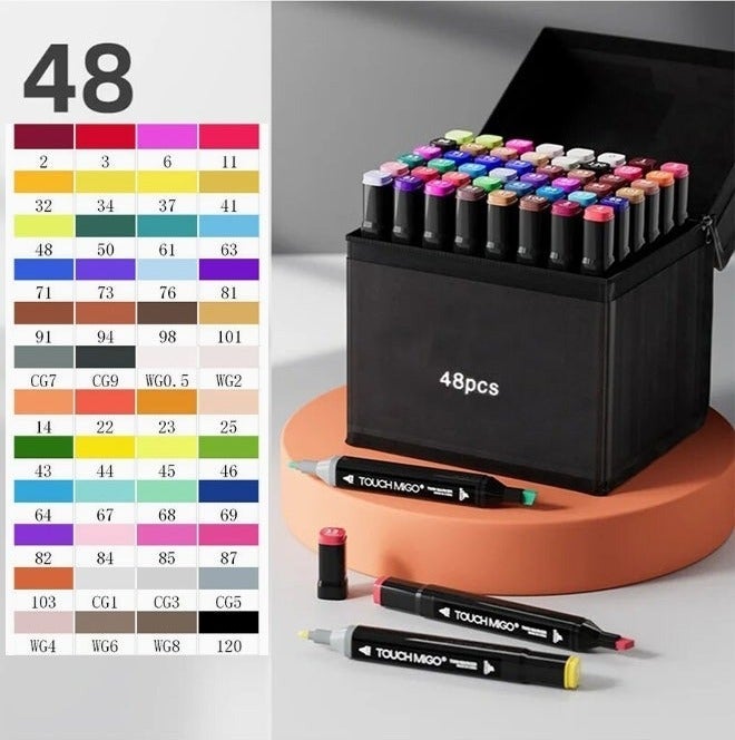 Touch 48 Colors Dual tip art markers｜For  Coloring,Sketching,Drawing - Image 1