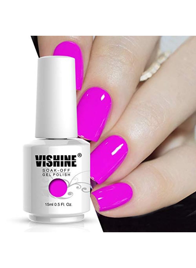 Vishine طلاء أظافر جيل فيشين 15 مل طلاء أظافر جيل قابل للإزالة فن الأظافر صالون مانيكير DIY طويل الأمد يتطلب مصباح UV LED بنفسجي ماجنتا 05 أونصة - Image 4