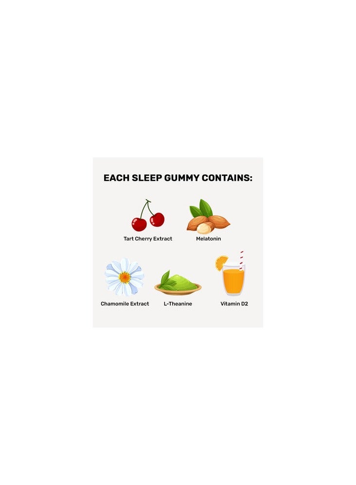 واتس أب hat's Up Wellness Gummies للنوم مع تعافي العضلات واسترخاء الأعصاب || للرجال والنساء | 30 علكة - Image 4