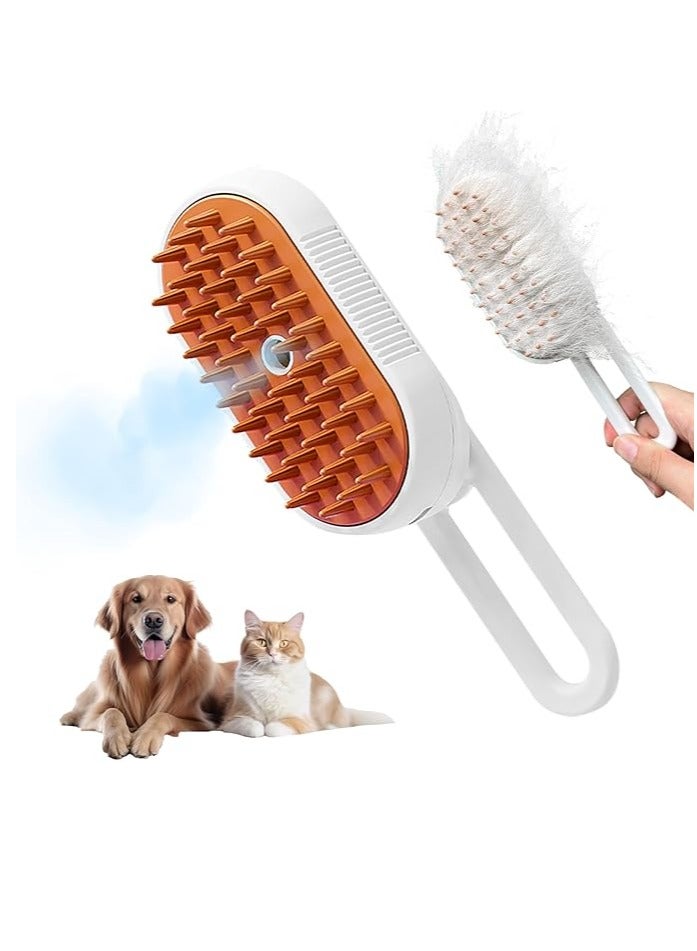 New 3-in-1 Cat Steam Brush with Enhanced Deshedding, Massage & Care, Long Comb Brush for Shedding, Cloud Care Water Brush for Long & Short Hair indoor Cats, Dogs and Rabbits - Image 1