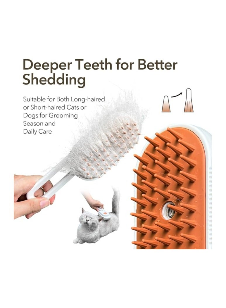 New 3-in-1 Cat Steam Brush with Enhanced Deshedding, Massage & Care, Long Comb Brush for Shedding, Cloud Care Water Brush for Long & Short Hair indoor Cats, Dogs and Rabbits - Image 3