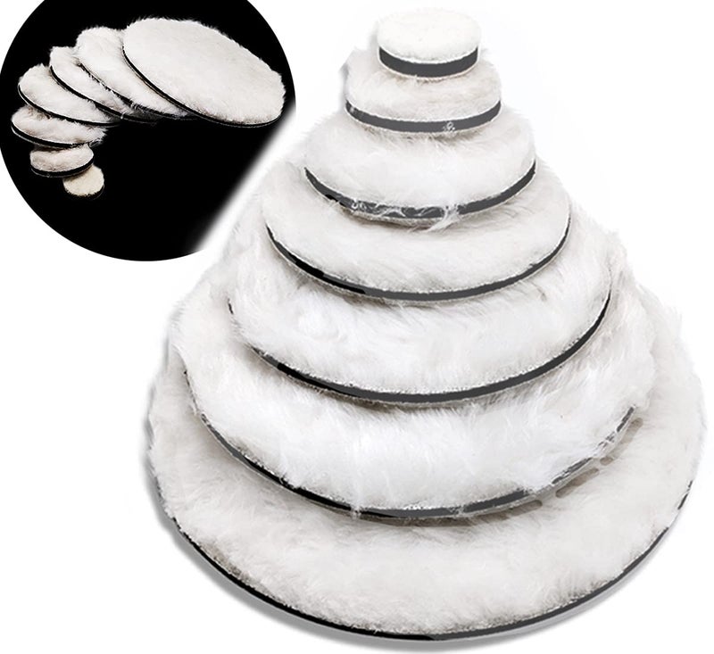 DIY Crafts 2 Pcs 5 inch Wool Felt Fur Pad Only Only Wool Pad Wheel Polishing Pad Woolen Polishing Waxing Backer Pads M1014 Drill 2 Pcs 5 inch Wool Felt Fur Pad Only - Image 1