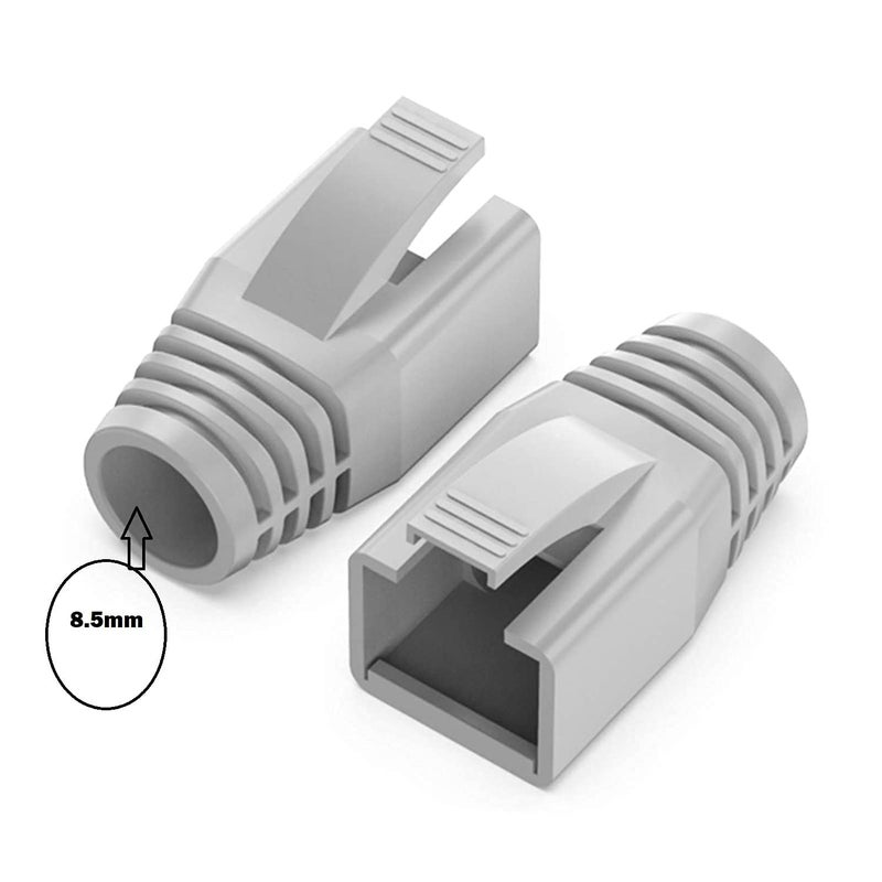 Seth Enterprises (100pcs Caps) Pass Through RJ45 Cat7 & Cat6A Crimping Connectors, 8P8C Modular Plug, 50U Nickel Plated, 23 AWG, for Network Cable - Image 2