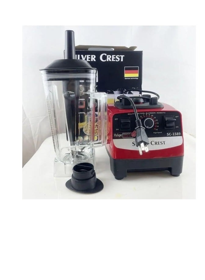 SILVER CREST Silvercrest 5500W Ice Crushing Blender 6 Sharp Blades and Extra Grinder Attachment for All Your Desires Food Processor and Smoothie Maker in Stylish Red/Black - Image 1