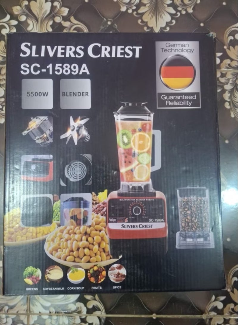 SILVER CREST Silvercrest 5500W Ice Crushing Blender 6 Sharp Blades and Extra Grinder Attachment for All Your Desires Food Processor and Smoothie Maker in Stylish Red/Black - Image 5