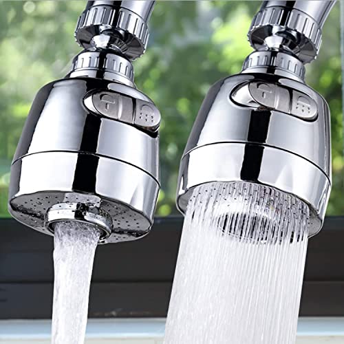 HomeAra 1 PCS Short Faucet 360° Swivel Tap Extender | Adjustable Splash-Proof Aerator with Double Spray Mode | Water-Saving Nozzle Filter for Kitchen, Bathroom, Sink, Dishwashing & Fruit Rinsing - Image 2