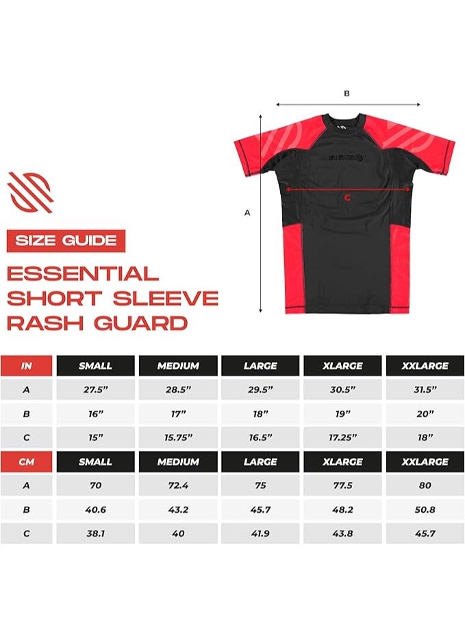 Sanabul  Essential Short Sleeve Compression Shirt For Men | Mma Wrestling Jiu Jitsu Bjj Base Layer Rash Guard | Workout Men'S Compression Shirt (Small, Red) - Image 5