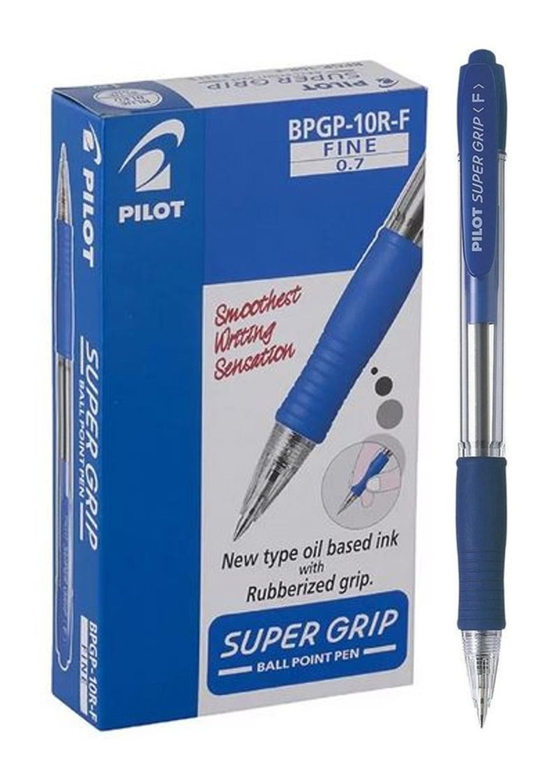 PILOT قلم حبر جاف قابل للسحب 12 قطعة بنقطة دقيقة حبر أزرق - Image 1