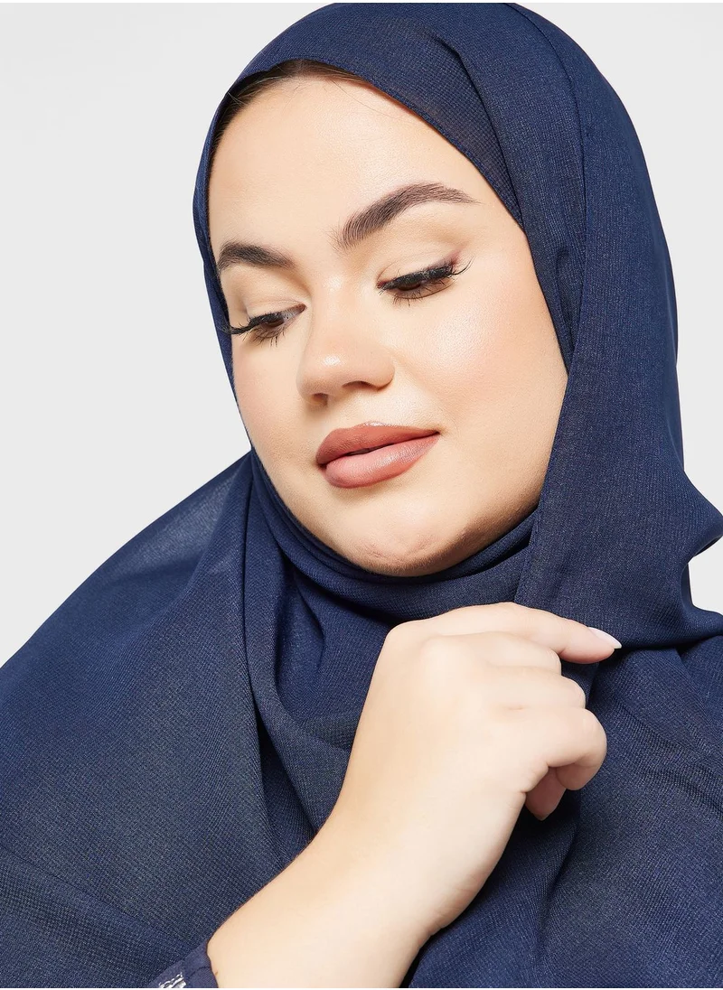 Khizana Plus size embellished hem detail abaya with sheila