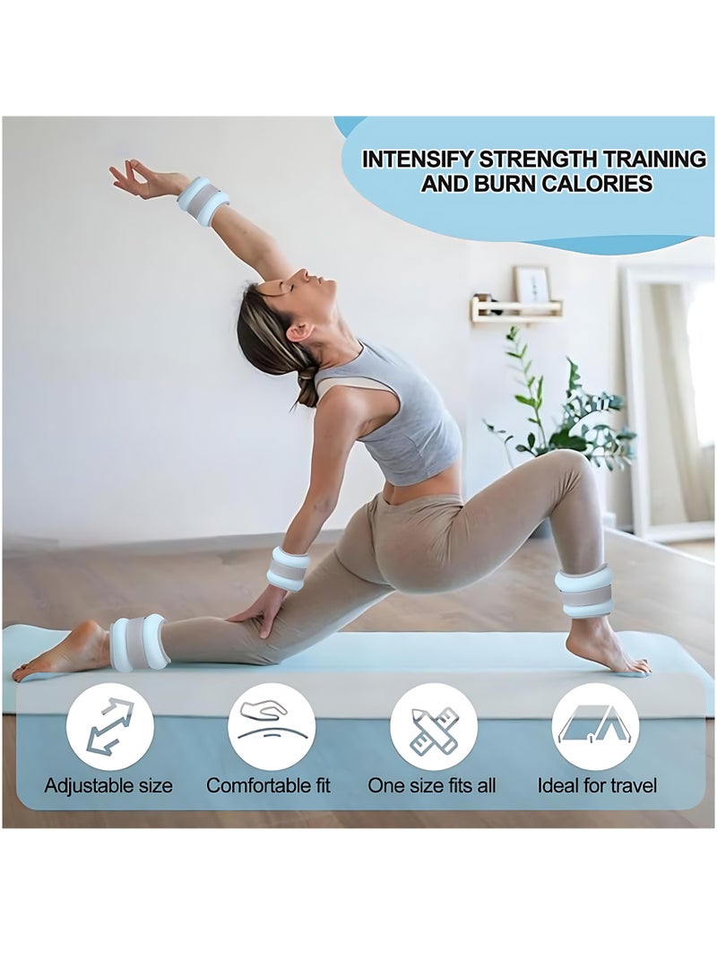 ALMiHomi Adjustable Soft Ankle and Wrist Weights 0.5kg Pair Sandbag Fitness for Women Comfortable Breathable Design Lightweight Walking Yoga Home Workout Slimming - Image 2