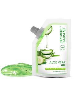 Organic Harvest Aloe Vera Gel with Neem & Cucumber Extract Multi-purpose Aloe Vera Gel for Face and Hair For All Skin & Hair Types| 100% Certified Organic Sulphate & Paraben Free 100ml  - Image 1