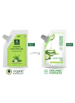 Organic Harvest Aloe Vera Gel with Neem & Cucumber Extract Multi-purpose Aloe Vera Gel for Face and Hair For All Skin & Hair Types| 100% Certified Organic Sulphate & Paraben Free 100ml  - Image 2