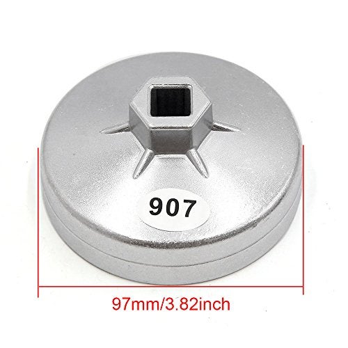 LDEXIN 15 Flutes 89mm/3.5" Inner Dia Oil Filter Cap Wrench,Aluminum Alloy (Model 907) - Image 2