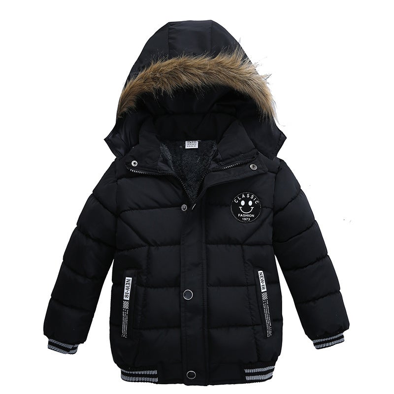 Winter Thick Warm Cotton Jacket Boys M718-Black 