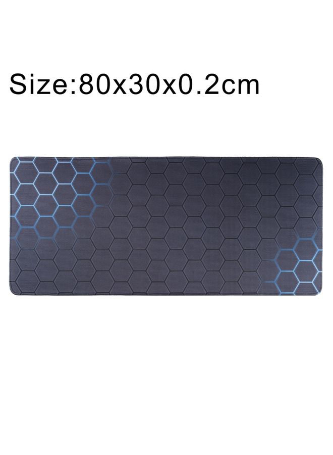 BURAQ Anti-Slip Rubber Cloth Surface Game Mouse Mat Keyboard Pad, Size:80 x 30 x 0.2cm(Blue Honeycomb)  - Image 1