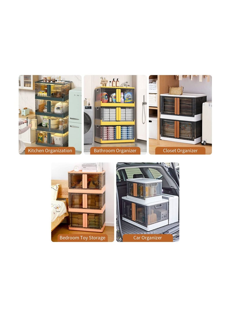 Cool Baby - COOLBABY Storage Bins with Lids - Collapsible Storage Bins, Plastic Storage Bins 32L Folding Storage Box Stackable Toy Storage Bins, Containers for Organizing Storage Box with Door - Image 1