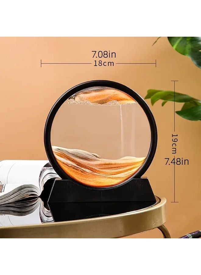 مؤقت رمل فني أصفر صغير، ديكور طاولة عصري لتزيين المنزل أو المكتب - Image 1