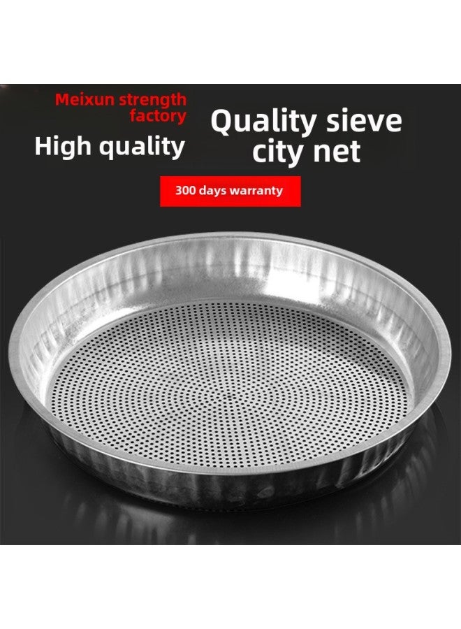 Sieve Stainless Steel Screen Dustpan Drying Screen Rice Sieve Sand Gardening Sieve Soil Sieve Grain Grain Filter-Specifications:Stainless Steel 53cm Disc Height 7cm - Non-porous - Image 3