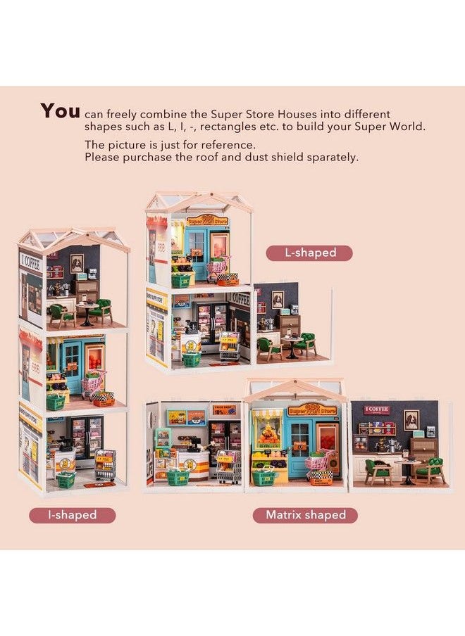 Rolife - Led Building Blocks For Adults1:24 Toy Building Setsmodel Building Kits For Kids Ages 81215Diy Miniature Dollhouse Kits For Adultshobbies For Women Men (3.Fascinating Book Store) - Image 1