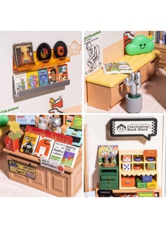 Rolife Led Building Blocks For Adults1:24 Toy Building Setsmodel Building Kits For Kids Ages 81215Diy Miniature Dollhouse Kits For Adultshobbies For Women Men (3.Fascinating Book Store)  - Image 3