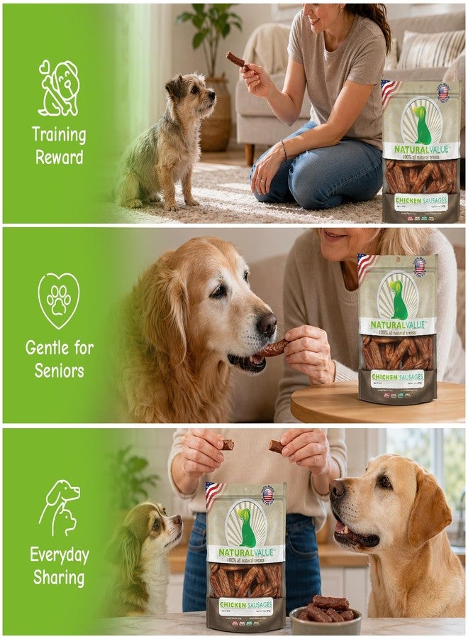 Loving Pets Natural Value Chicken Sausages - Soft Jerky Dog Treats for Large & Small Breeds - Healthy Gluten, Wheat, Soy & Grain Free Pet Treats for Dogs - Image 4